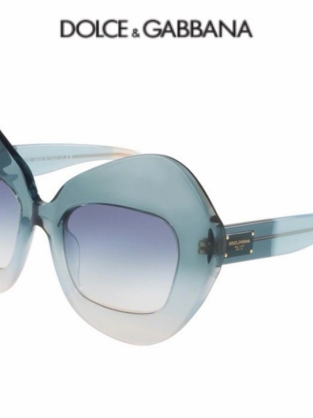 Rare Dolce & Gabbana Women's Blue Gradient Oversized Butterfly Sunglasses
